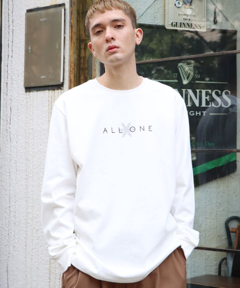 オールワン(ALL ONE) トップス 長袖Tシャツ ロンT BACK VERTICAL PRINT L/S TEE