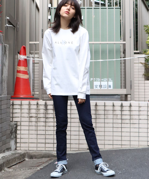 オールワン(ALL ONE) トップス 長袖Tシャツ ロンT BACK VERTICAL PRINT L/S TEE