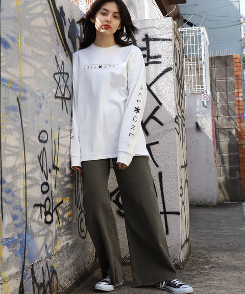 オールワン(ALL ONE) トップス 長袖Tシャツ ロンT SHIFTED LOGO WIDE L/S TEE