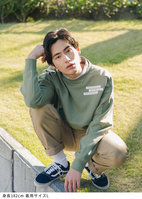 オールワン(ALL ONE) トップス トレーナー BOX PRINT WIDE CREW